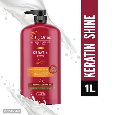 Tryones Keratin Smooth Shampoo 1000ml, With Keratin  Argan Oil for Straighter-thumb0