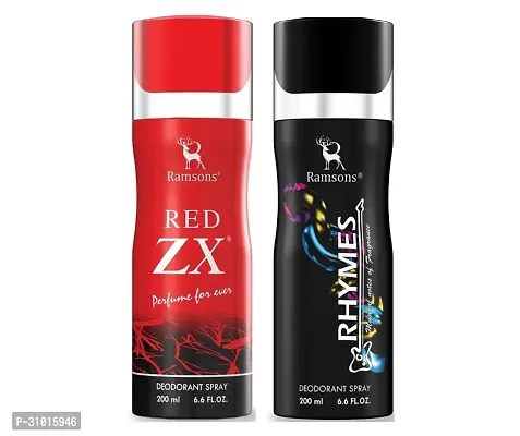 Rhymes Deodorant 200 Ml ,red Zx Deodorant 200 Ml Combo