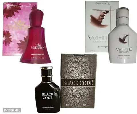 1 PINKBERRY APPAREL PERFUME (30ML) + 1 BLACK CODE PERFUME (30ML) + 1 WHITE STREET LONDON PERFUME (30ML)