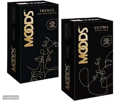 1 Moods Ultima Mutual Climax Condoms (10 Pcs) (3 Free Moods Lube Sachets) + 1 Moods Trance Amplified Sensations Condoms (10 Pcs) (3 Free Moods Lube Sachets)