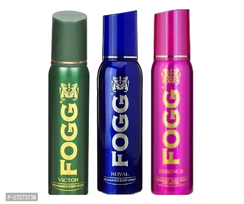 1 FOGG ESSENCE BODY SPRAY FOR WOMEN 120ML + 1 FOGG ROYAL BODY SPRAY FOR MEN 120ML + 1 FOGG VICTOR BODY SPRAY FOR MEN 120ML-thumb0