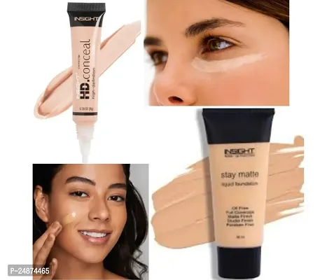 1 STAY MATTE OIL FREE FULL COVERAGE LIQUID FOUNDATION + 1 HD HIGH DEFINITION CONCEAL CORRECTOR