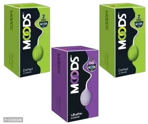 2 MOODS DOTTED CONDOMS (20PCS) + 1 MOODS ULTRATHIN CONDOMS (20PCS)