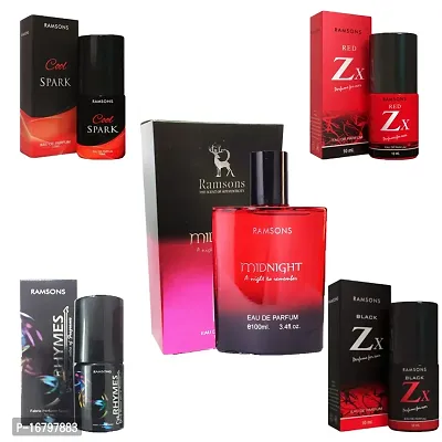 1 Ramsons Midnight Perfume 100 Ml+1 Ramsons Rhymes Perfume 10 Ml+1 Ramsons Red Zx Perfume 10 Ml+1 Ramsons Cool Spark Perfume 10 Ml+1 Ramsons Black Zx Perfume 10 Ml