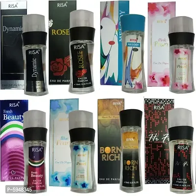 Riya (Blue Pearl + Hi Fi + Pink Pearl + Dynamic + Rosee + Fresh Beauty + Melody + Born Rich) Perfume (10 Ml)(8 Pcs)-thumb0