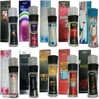 Riya (Pink Pearl + Dynamic + Rosee + Fresh Beauty + Melody+ Dhoom 2 + Born Rich + Hum Tum + Bindas + Blue Pearl) Perfume (10 Ml)(10 Pcs)-thumb0