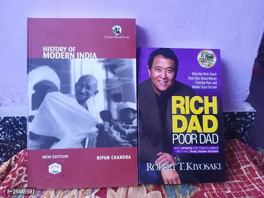 Combo of History of Modern india and Rich Dad Poor Dad English Paperback