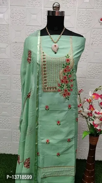 Fancy Cotton Unstitched Dress Material for Women-thumb0