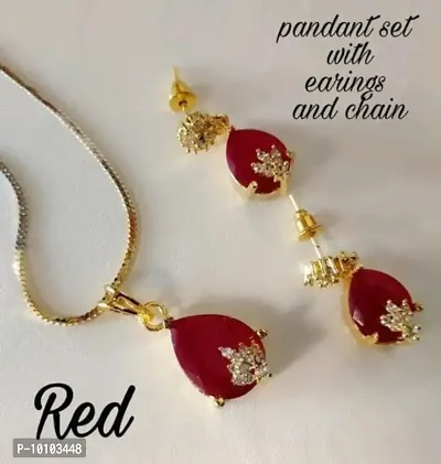 RED COLOURED PANDENT SET-thumb0
