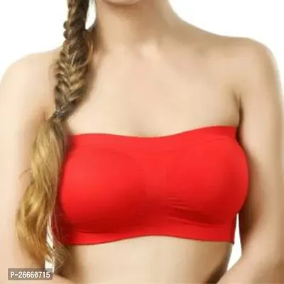 aryashri Non-Padded  Non-Wired Seamless Tube Red Bra for Women (Size: Free)