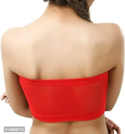 aryashri Non-Padded  Non-Wired Seamless Tube Red Bra for Women (Size: Free)-thumb2