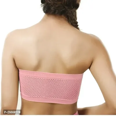 aryashri Non-Padded  Non-Wired Seamless Tube Pink Bra for Women (Size: Free)-thumb2