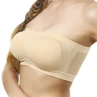 aryashri Non-Padded  Non-Wired Seamless Tube Beige Bra for Women (Size: Free)-thumb2