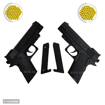 Toy Gun Pistol with 8 Round Barell and 6 mm Plastic BB Bullets for Kids Boys (Bullets 70Pieces) - (Gun - Pack of 2)-thumb0