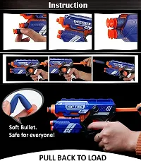 KHALSA Hot Fire Soft Bullet Gun Toy with 10 Safe Soft Foam Bullets, Fun Target Shooting Battle Fight Game for Kids Boys (Blaze Storm- Hot Fire)-thumb2