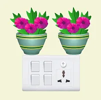 Archi Graphics StudioBeautiful Colourful Flower pots Switchboard Sticker & Wall Sticker-thumb1