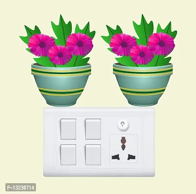 Archi Graphics StudioBeautiful Colourful Flower pots Switchboard Sticker & Wall Sticker-thumb2