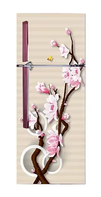 Decorative Beautiful Bud with White Bubbles (Double Door Double Door Fridge Wall Sticker )-thumb2