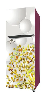 Decorative White Bubbles with Tree (Double Door Double Door Fridge Wall Sticker )-thumb1