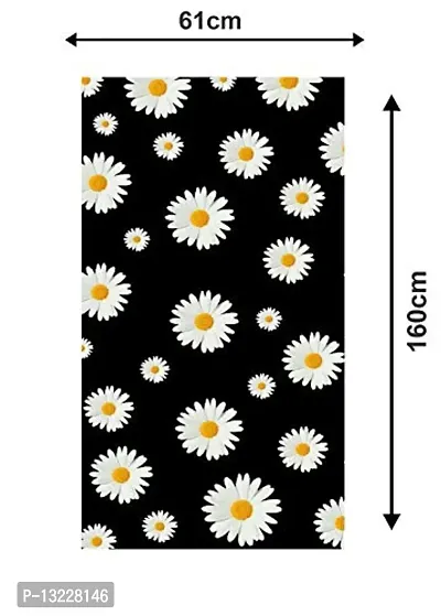 ARCHI GRAPHICS STUDIO Decorative Beautiful Daisy Flower Design with Black Background Wall Fridge Sticker Poster Stylish (PVC Vinyl Multicolor)-thumb3