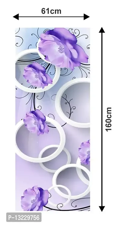 Decorative Beautiful Purple Flower 60x160 Fridge Sticker-thumb3