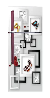 Decorative Tree Birds in air (Double Door Double Door Fridge Wall Sticker )-thumb2
