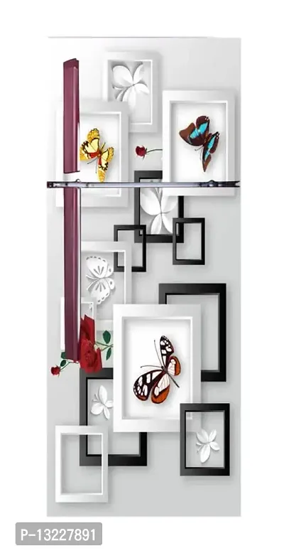 Decorative Tree Birds in air (Double Door Double Door Fridge Wall Sticker )-thumb3