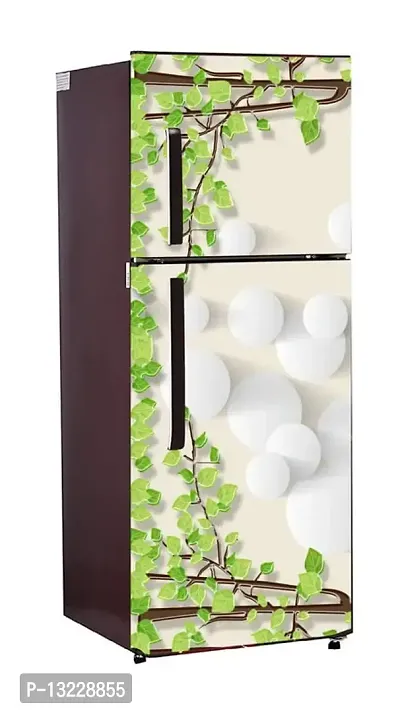 Decorative White Bubbles with Yellow Tree (Double Door Double Door Fridge Wall Sticker )-thumb2