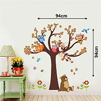 Global Graphics Decorative Tree Birds,owl,squral,Bear Animals Wall Sticker Multicolor(PVC Vinyl)-thumb2