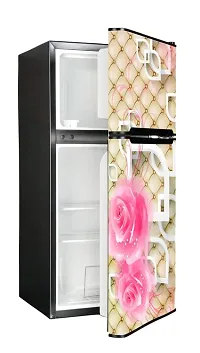 Blocks with White Flower 3D (Double Door Fridge Wall Sticker )-thumb2