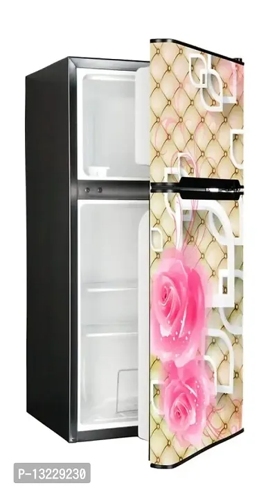 Blocks with White Flower 3D (Double Door Fridge Wall Sticker )-thumb3