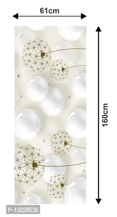 Decorative White Circles with Flower (Double Door Double Door Fridge Wall Sticker )-thumb4