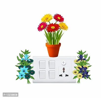 Archi Graphics StudioBeautiful Colourful Flower Switchboard Sticker & Wall Sticker-thumb3