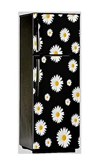 ARCHI GRAPHICS STUDIO Decorative Beautiful Daisy Flower Design with Black Background Wall Fridge Sticker Poster Stylish (PVC Vinyl Multicolor)-thumb1