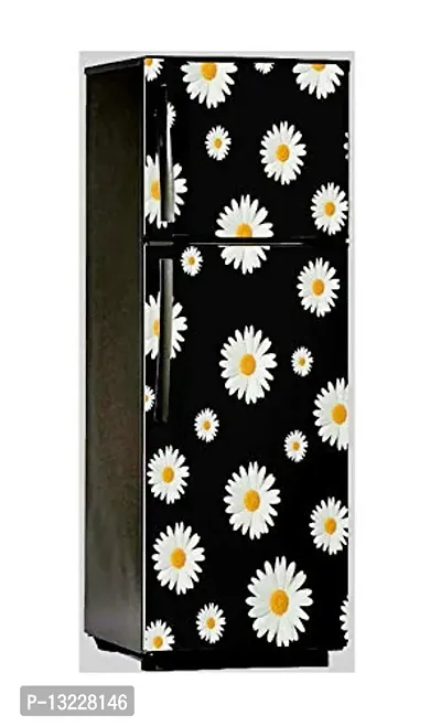 ARCHI GRAPHICS STUDIO Decorative Beautiful Daisy Flower Design with Black Background Wall Fridge Sticker Poster Stylish (PVC Vinyl Multicolor)-thumb2