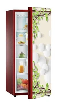 Decorative White Bubbles with Yellow Tree (Double Door Double Door Fridge Wall Sticker )-thumb2