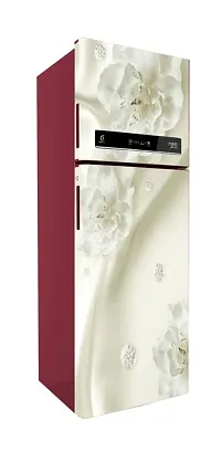 Decorative Beautiful Bud with White Bubbles (Double Door Double Door Fridge Wall Sticker )-thumb1