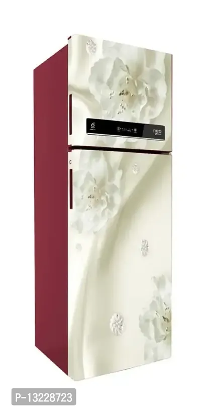 Decorative Beautiful Bud with White Bubbles (Double Door Double Door Fridge Wall Sticker )-thumb2