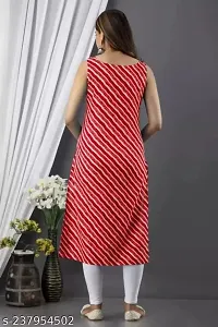 Balaji Fashion Women Rayon Lahriya Western Sleeve Less Kurti. (X-Large, Red)-thumb1