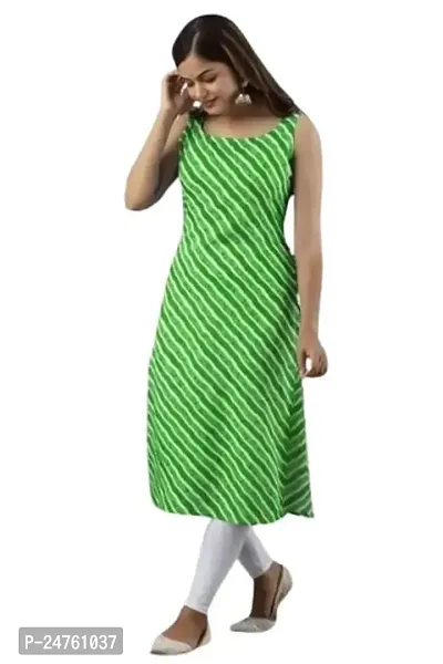 Balaji Fashion Women Rayon Lahriya Western Sleeve Less Kurti.-thumb0