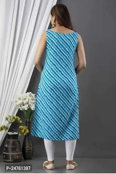Balaji Fashion Women Rayon Lahriya Western Sleeve Less Kurti. (XXX-Large, Blue)-thumb2