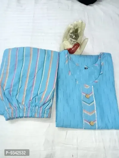 Latest Beautiful Cotton Stitched Kurta Bottom Set-thumb2