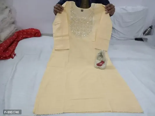 Trendy designer cotton embroidered kurti-thumb0
