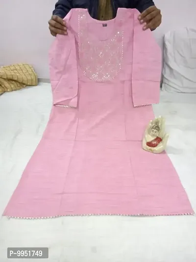 Trendy designer cotton embroidered kurti