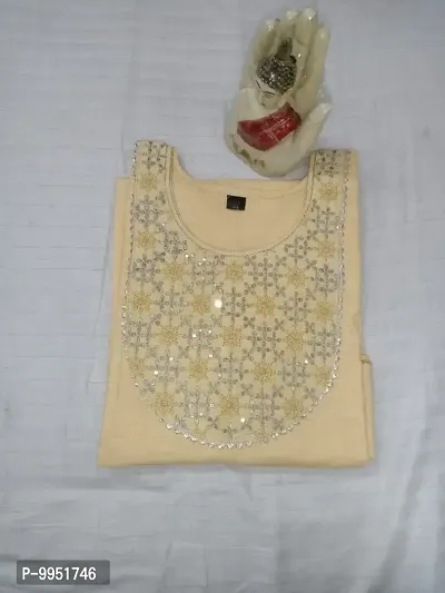 Trendy designer cotton embroidered kurti-thumb2