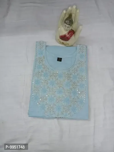 Trendy designer cotton embroidered kurti-thumb2