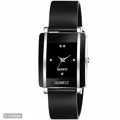 Stylish Black Rubber Analog Watches For Women-thumb0