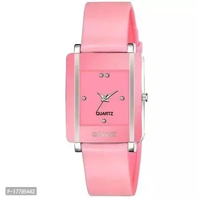 Stylish Pink Rubber Analog Watches For Women-thumb0