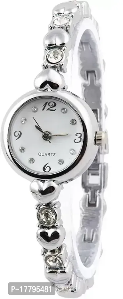 Stylish Silver Metal Analog Watches For Women-thumb0