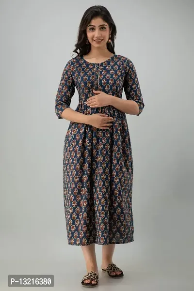 Fancy Rayon Printed Maternity Dress For Women